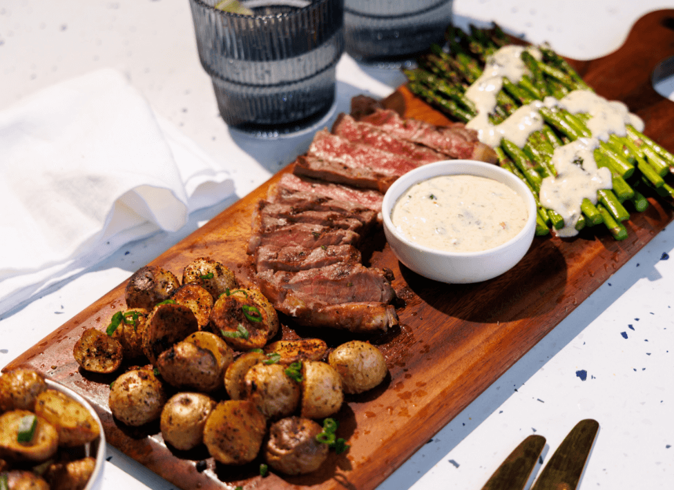 Grilled Steak with Alfredo-Inspired Sauce
