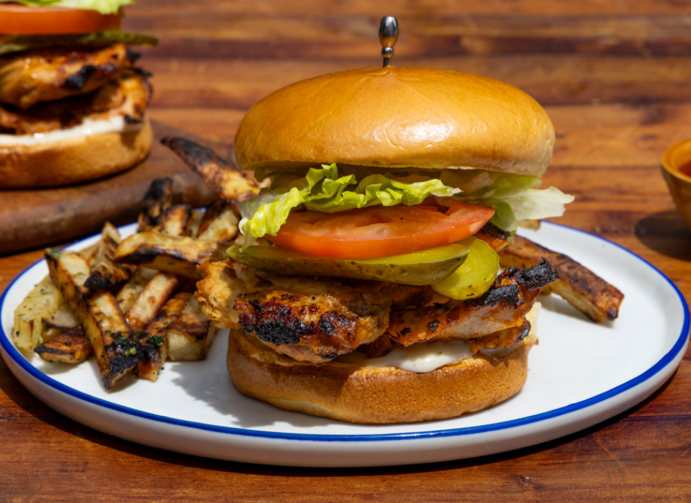 Buffalo Chicken Burgers and Fries
