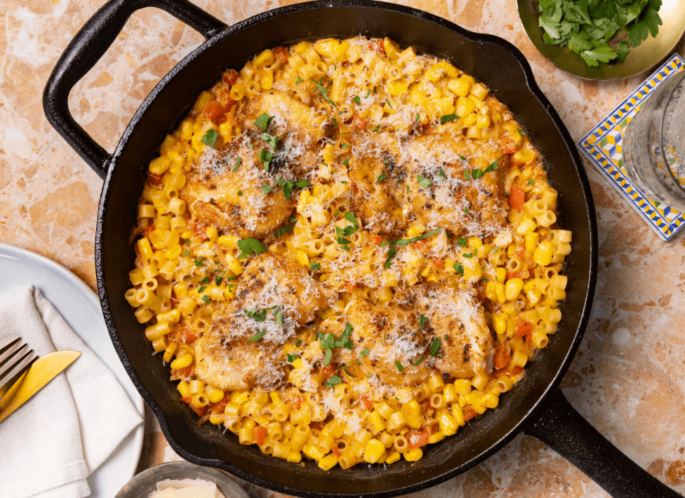 Skillet Chicken with Creamed Corn